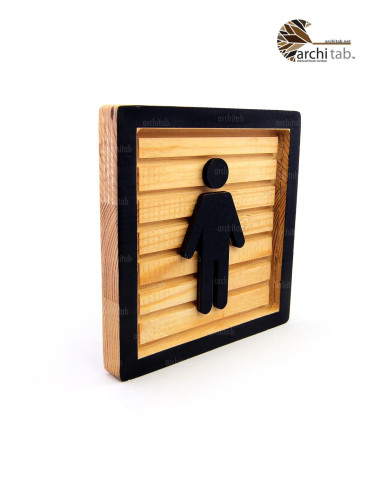 Wooden 3D Plate for Men and Women Wc Doors - Signage / Architab Workshop