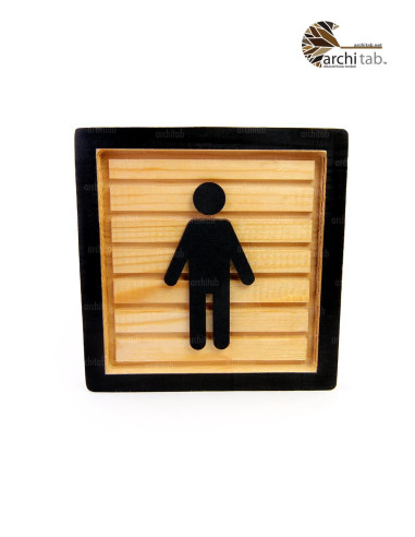 Wooden 3D Plate for Men and Women Wc Doors - Signage / Architab Workshop
