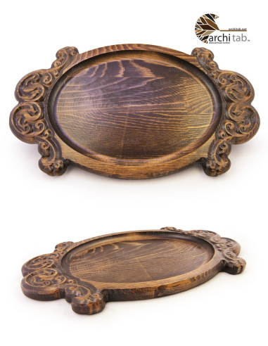 Carved Oval Wooden Sign - Word Tray - Architab Atölye