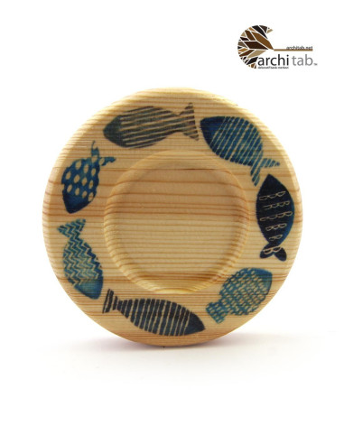 Fish pattern wooden coaster - Architab workshop