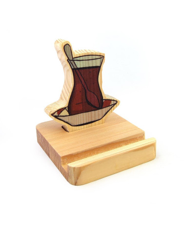 Tea Design Wooden Phone Holder