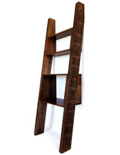 Vintage Wood Carved Ladder Shelf - Architab Workshop