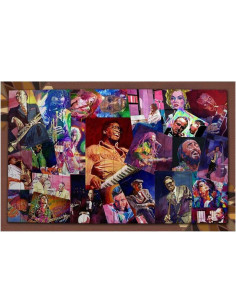 Decorative seat tray design with portraits of legendary names 2