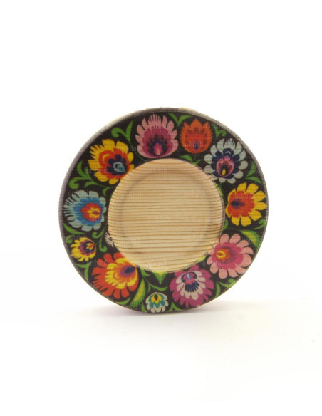 Colorful Round Wooden Tea Serving Plate Model - Architab Atölye