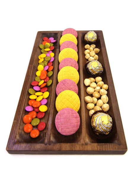 Wooden Plate Three Lines Snack Wooden Serving