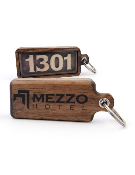 Natural wooden keychain models for boutique hotels - Architab Atölye