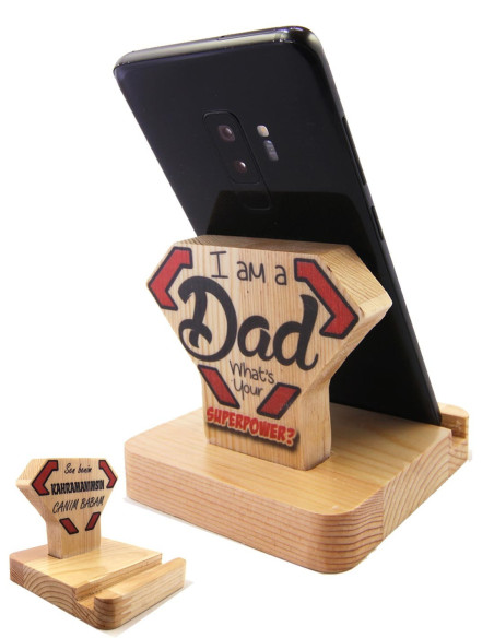 Wooden phone stand to gift to the best dad in the world