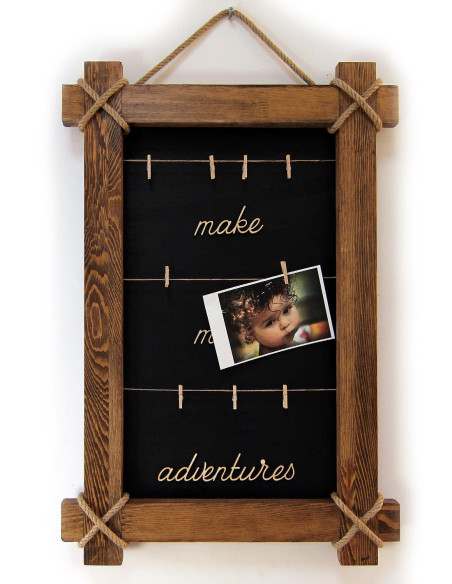 Very stylish commemorative board with Tumbled Wood, Rope and Wooden Pegs