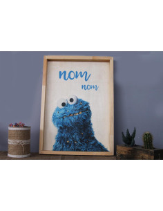 Cookie Monster 100% natural wood wall and table painting. Click