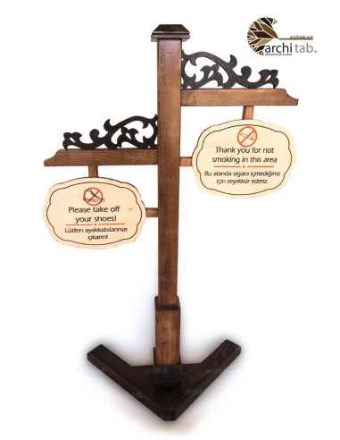 ahşap dekoratif uyarı levhası