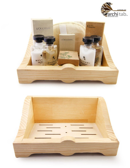 Wooden Basket To Put Your Hotel Amenities - Architab Atölye