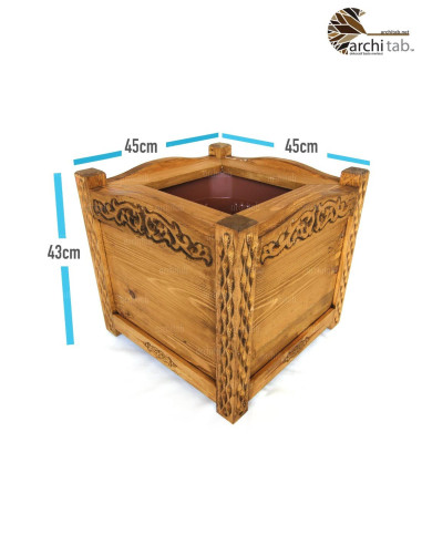 otel için ahşap saksı