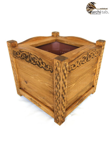 oymalı ahşap çiçeklik