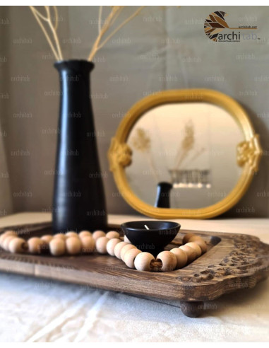 Klasik Model Torna Ayaklı Ahşap Tepsi / Architab Atölye