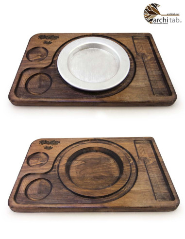 vip künefe sunum tabağı ahşap