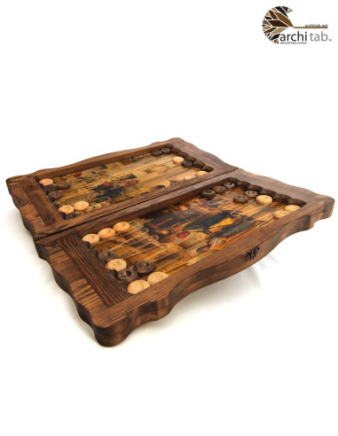 100% real wood carving, wooden backgammon model. gift ideas for man