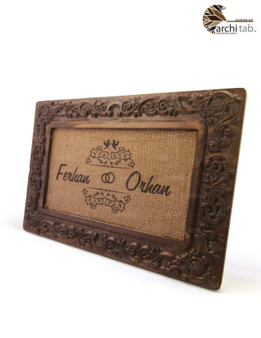 Carved from natural wood, decorative engagement and ring tray model