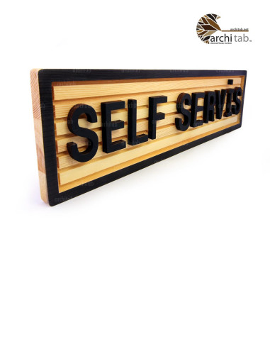Customizable Wooden Self Service Sign Make Your Business Stand Out