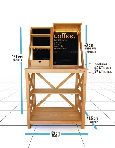 CoffeeVessel - Coffee Corner Made of Natural Pine Tree - Architab