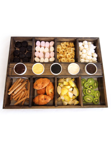 wooden plate chocolate