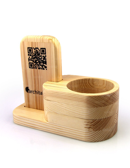 wooden stick sugar bowl QR code menu
