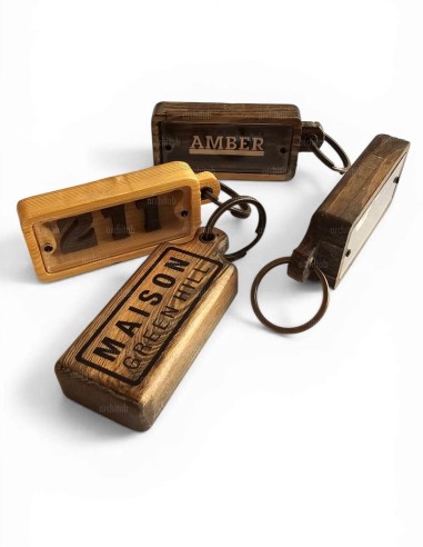 Natural wooden keychain models for boutique hotels - Architab Atölye