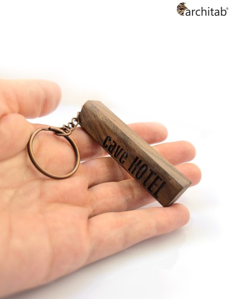 small size walnut keychain for hotels
