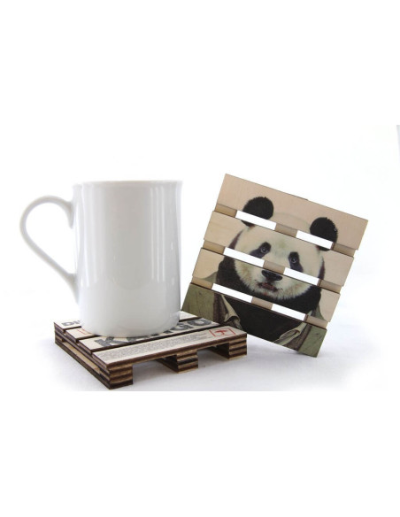 sevimli panda bambu bardak altlığı