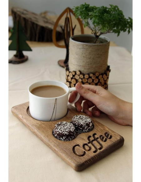 Here are the types of dark aged wooden coffee plates. Architab.Net