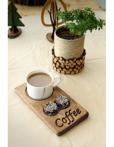 Here are the types of dark aged wooden coffee plates. Architab.Net