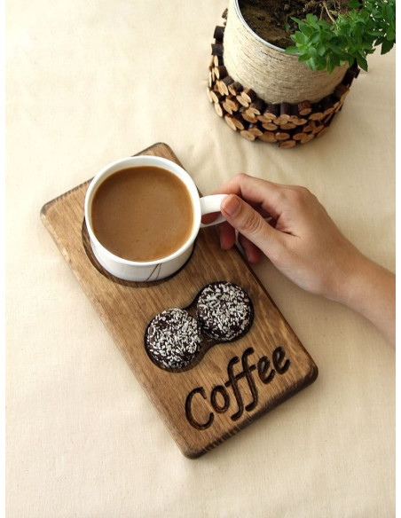 Here are the types of dark aged wooden coffee plates. Architab.Net