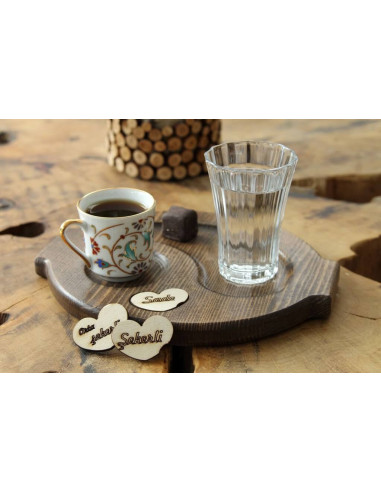 Turkish Coffee Wooden Serving With Sugar Apparatus