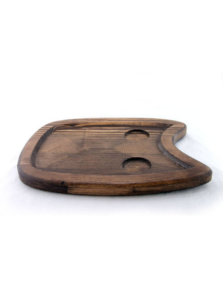 Wooden plate for filter tea and coffee lovers. Special presentation for cafes