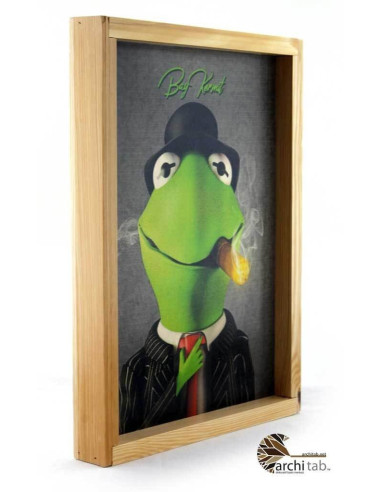 Kurbağa Kermit Ahşap Tablo
