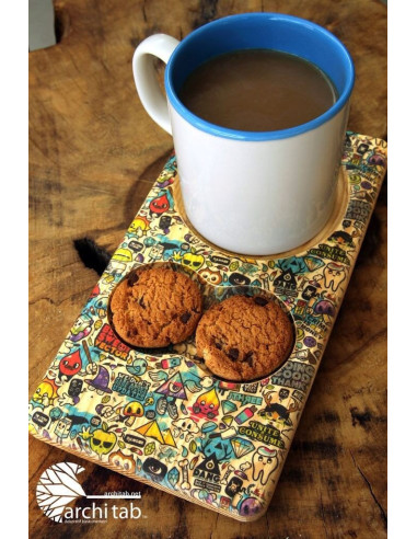 Baskılı ahşap bardak altlıkları