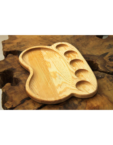 Natural wood oval single wooden breakfast serving plate | Architab