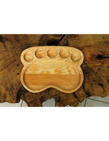 Natural wood oval single wooden breakfast serving plate | Architab