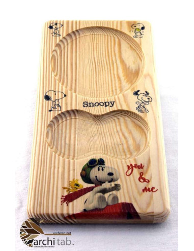 Snoopy ve kuş baskılı çay ve kahve sunum