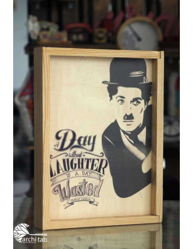 Charlie Chaplin ahşap tablo