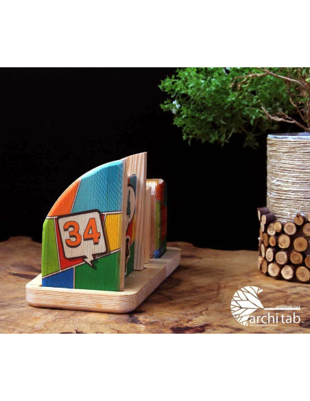 Wooden sugar bowl, salt shaker and table number in one, special design for your logo