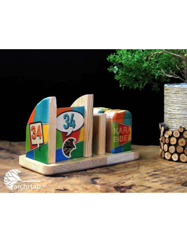 Wooden sugar bowl, salt shaker and table number in one, special design for your logo