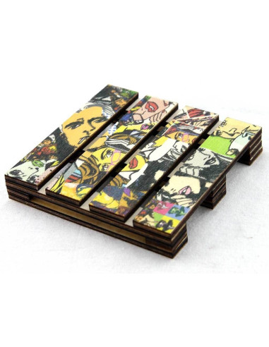 Color your rooms with colored printed mini pallet cup coasters - Buy