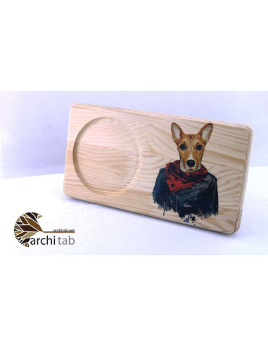 A very cool dog-designed tea presentation with leather jacket and accessories