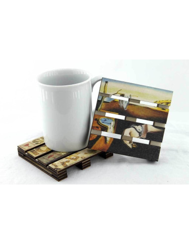 Salvador dali eriyen saat bardak altlığı