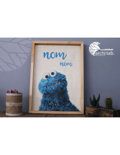 Cookie Monster 100% natural wood wall and table painting. Click 2