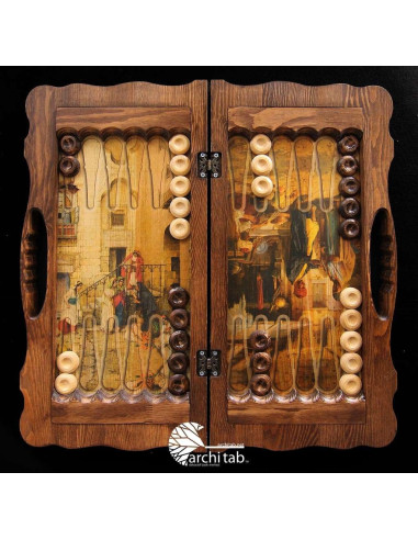 100% real wood carving, wooden backgammon model. gift ideas for man