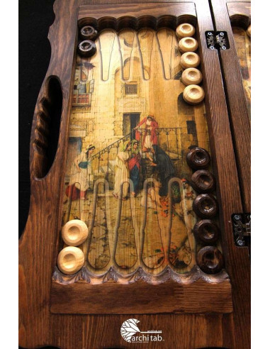 100% real wood carving, wooden backgammon model. gift ideas for man