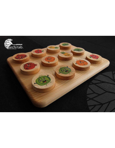 Natural wood matching game from manufacturing, intelligence development and education