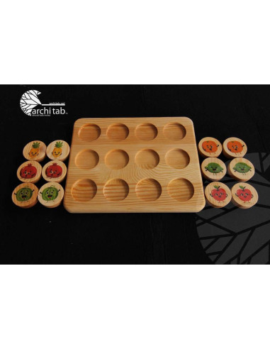 Natural wood matching game from manufacturing, intelligence development and education