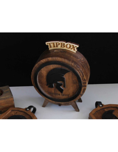 Wooden tip box for Cafe Restaurant and Hotel logo - Architab.Net